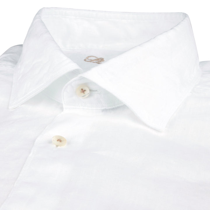 White Linen Fitted Body Casual Shirt - Stenströms - Boutique Jacques International