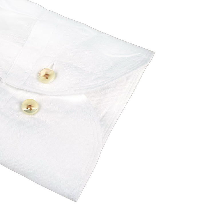White Linen Fitted Body Casual Shirt - Stenströms - Boutique Jacques International