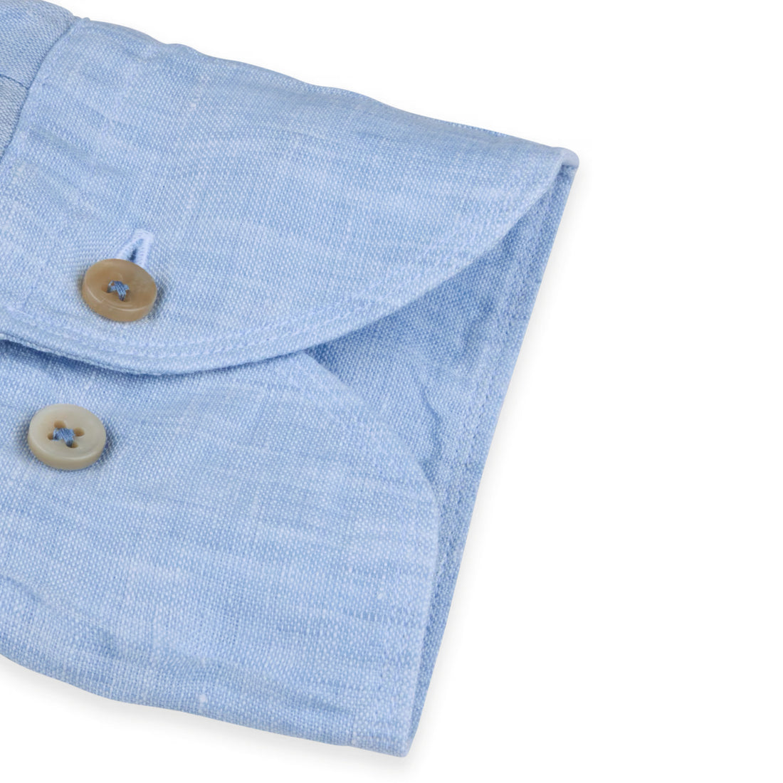 Light Blue Linen Fitted Body Casual Shirt - Stenströms - Boutique Jacques International