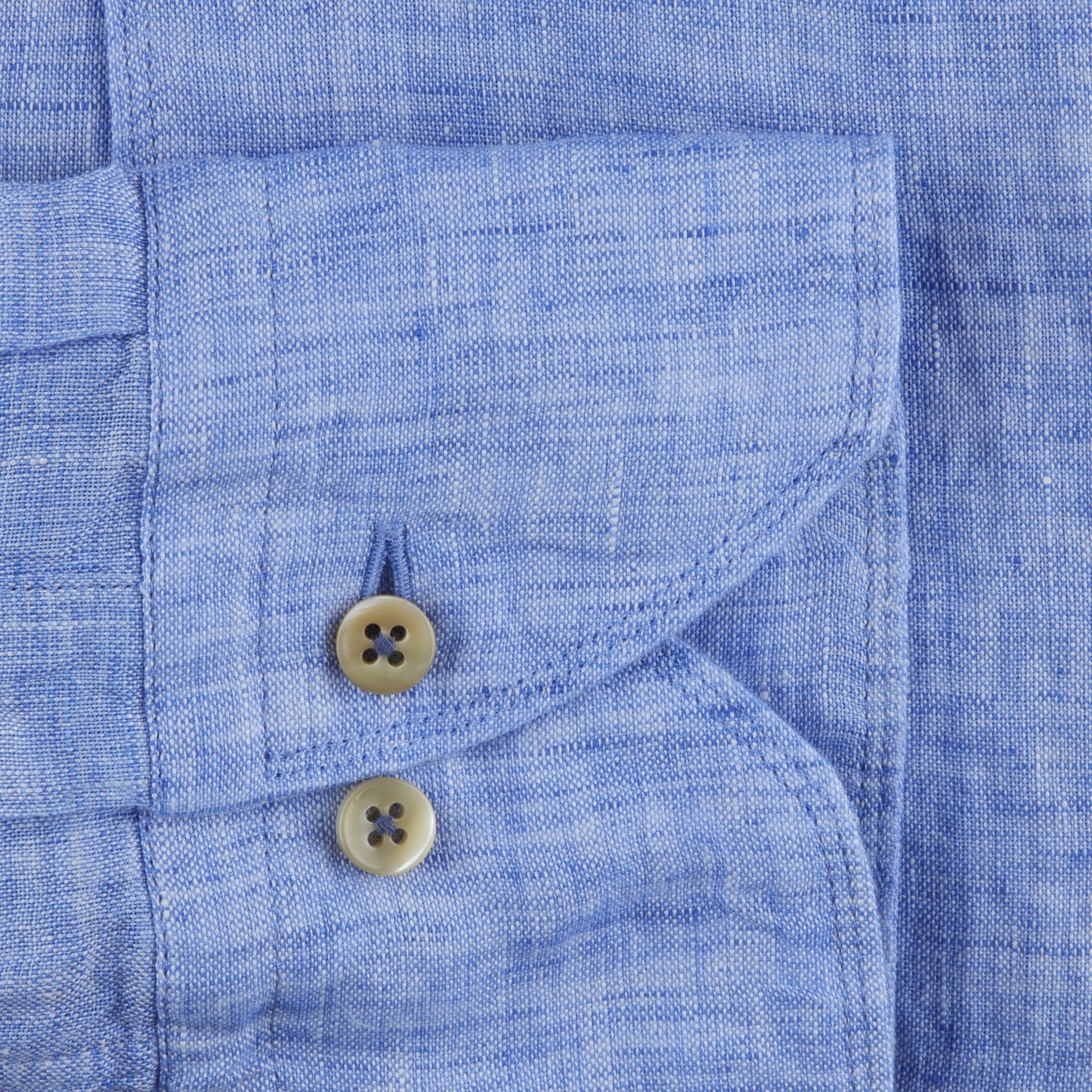 Blue Linen Fitted Body Casual Shirt - Stenströms - Boutique Jacques International