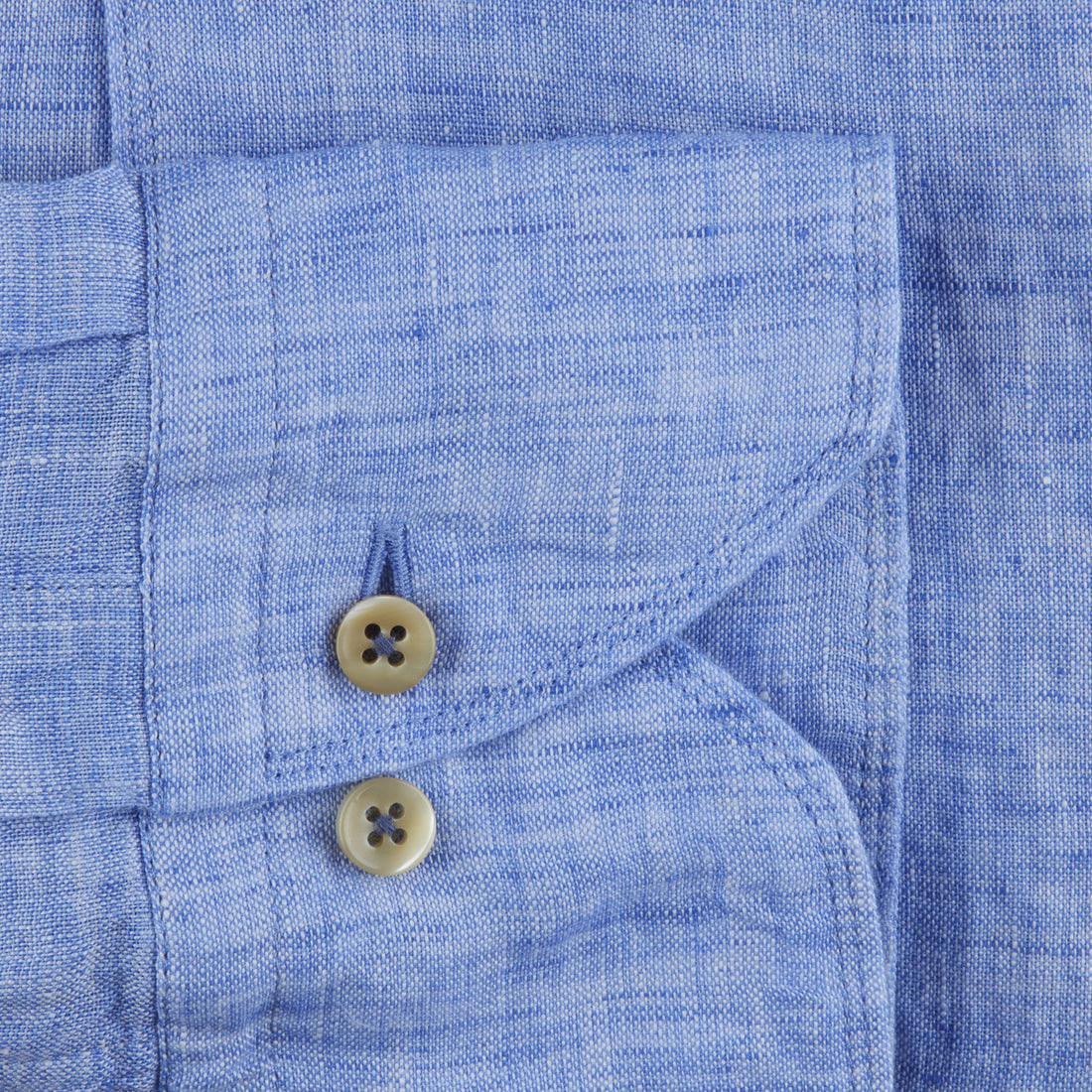 Blue Linen Fitted Body Casual Shirt - Stenströms - Boutique Jacques International