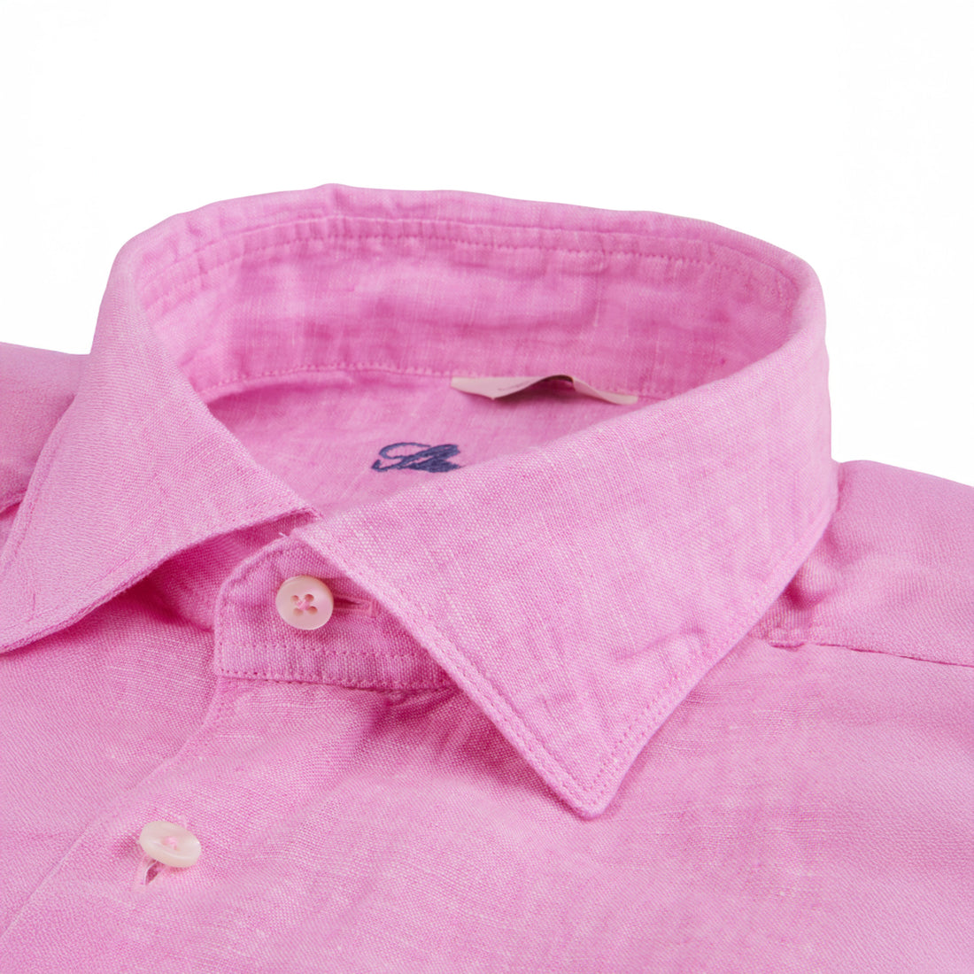 Soft Pink Linen Fitted Body Shirt - Stenströms
