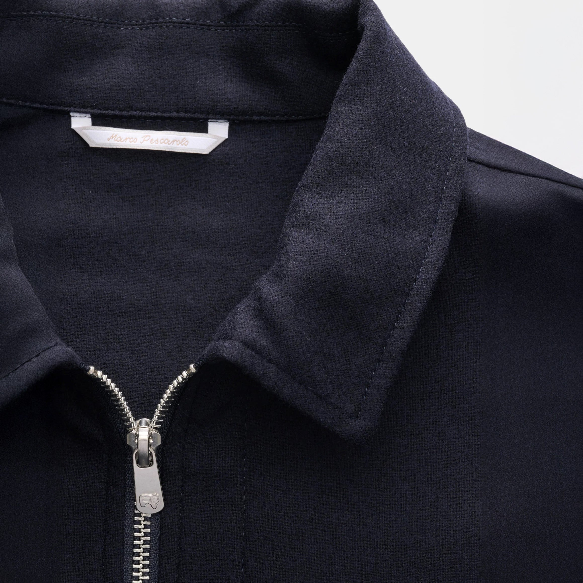 Navy Wool-Cashmere Stretch Blouson Jacket - Marco Pescarolo