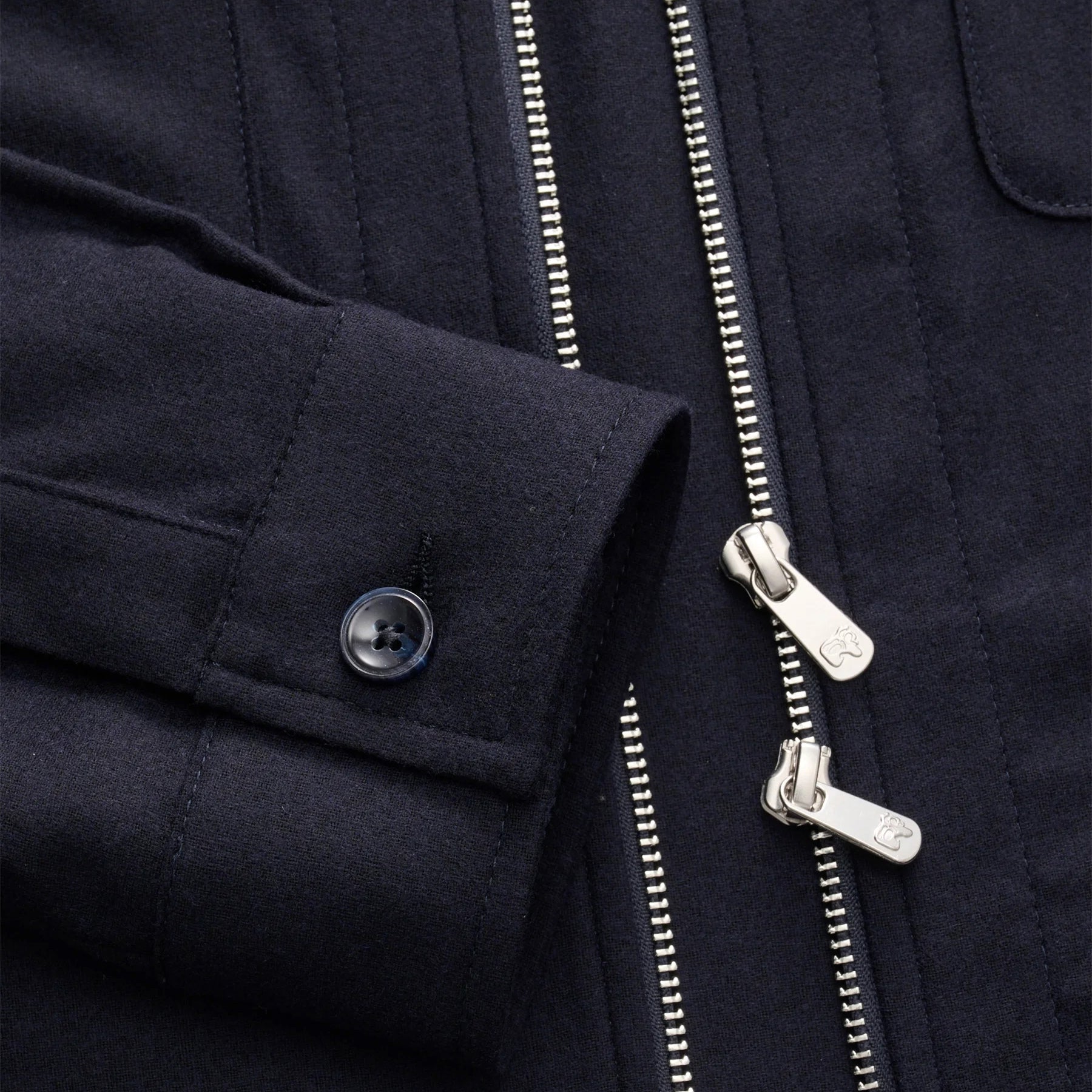 Navy Wool-Cashmere Stretch Blouson Jacket - Marco Pescarolo