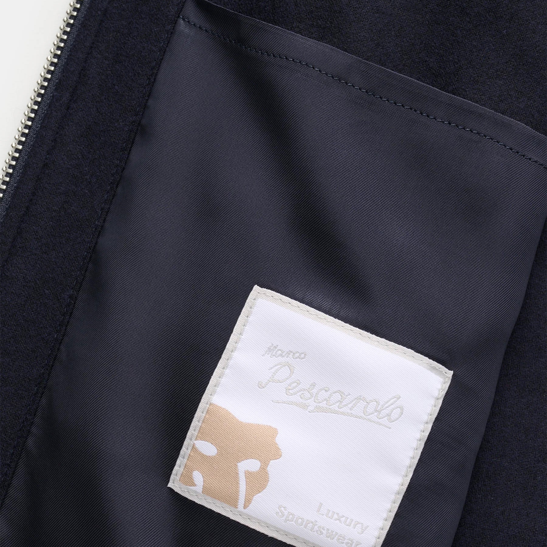 Navy Wool-Cashmere Stretch Blouson Jacket - Marco Pescarolo