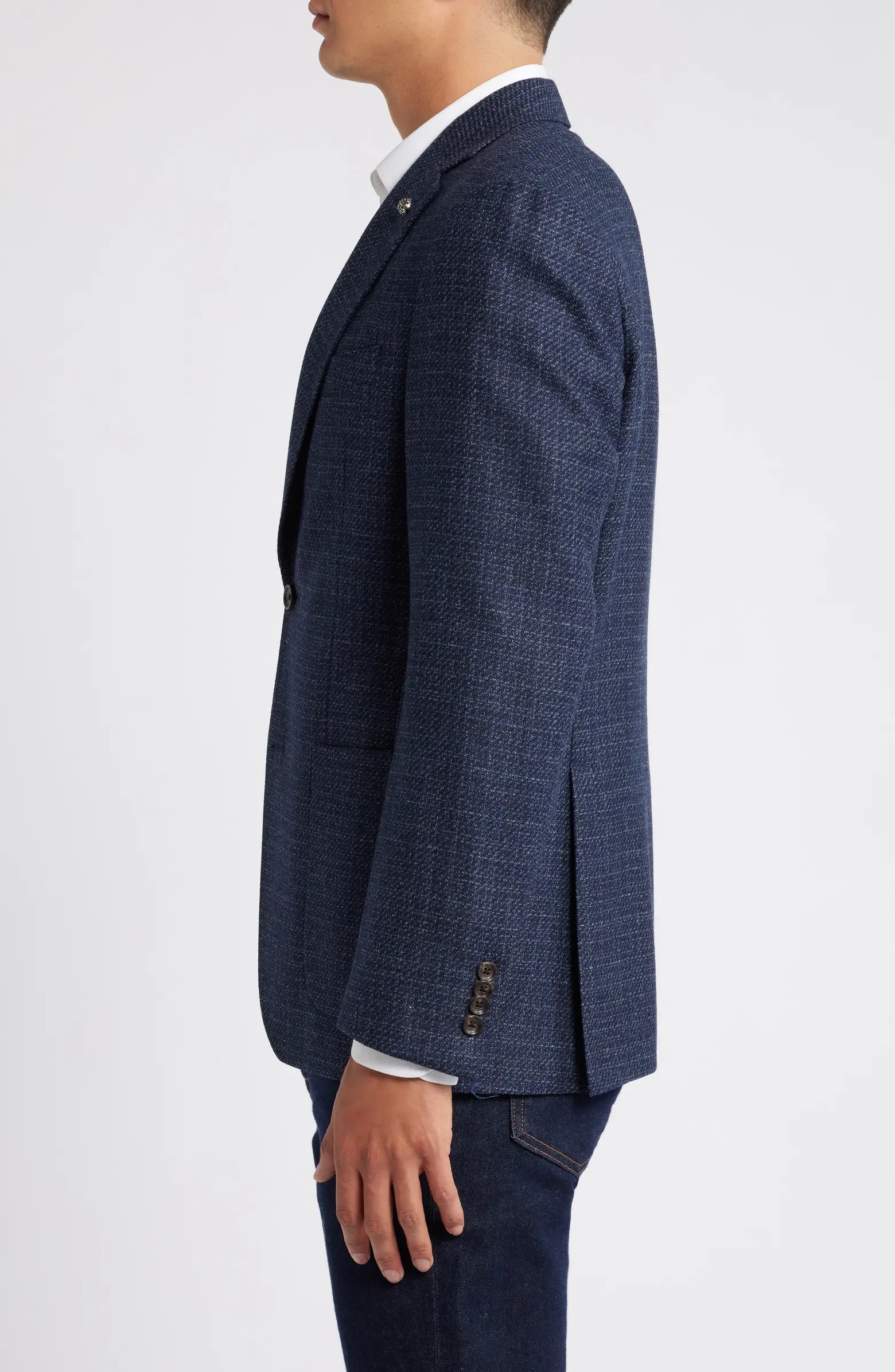Blue Mélange Morton Contemporary Fit Wool Sport Jacket - Jack Victor