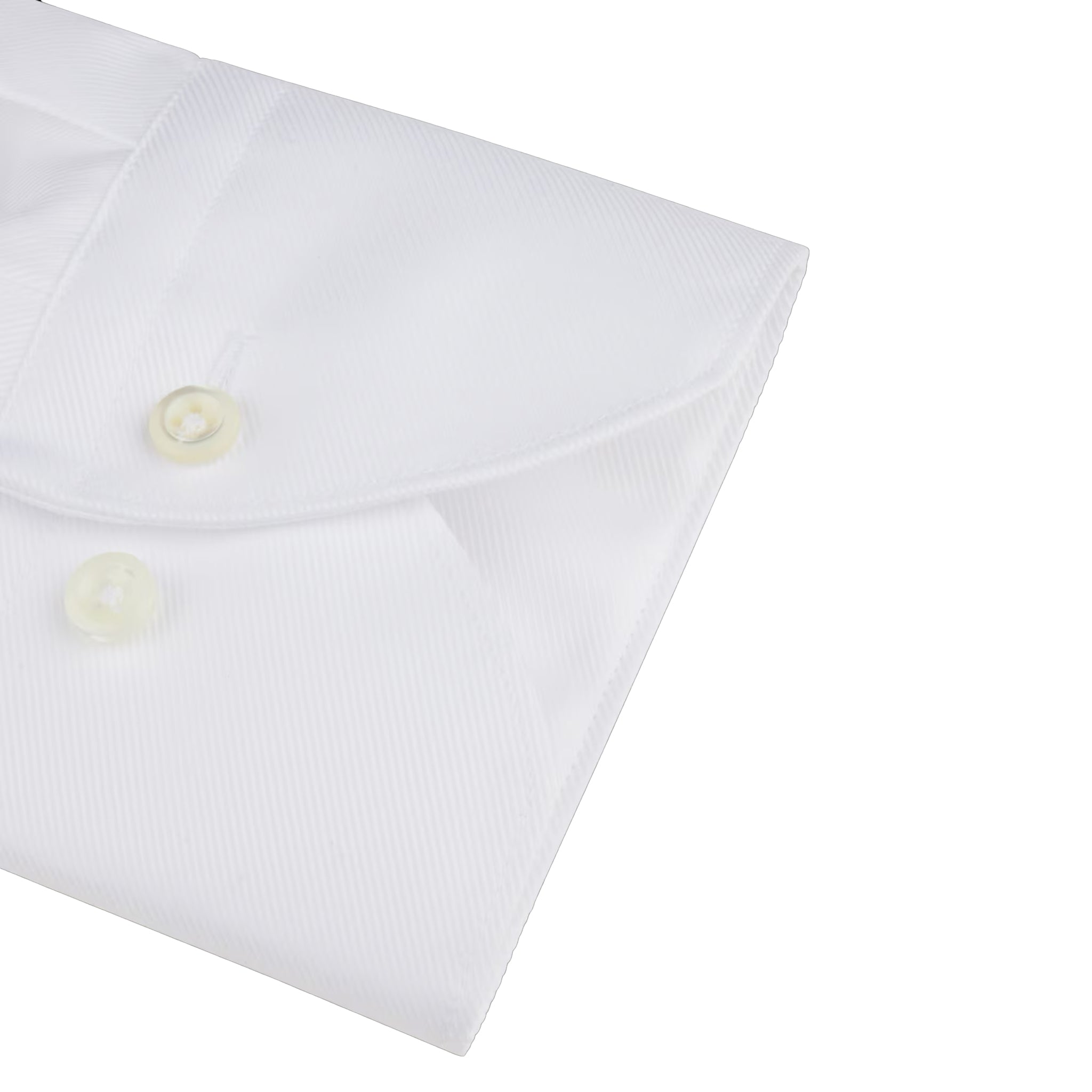 White Textured Twill Fitted Body Dress Shirt - Stenströms