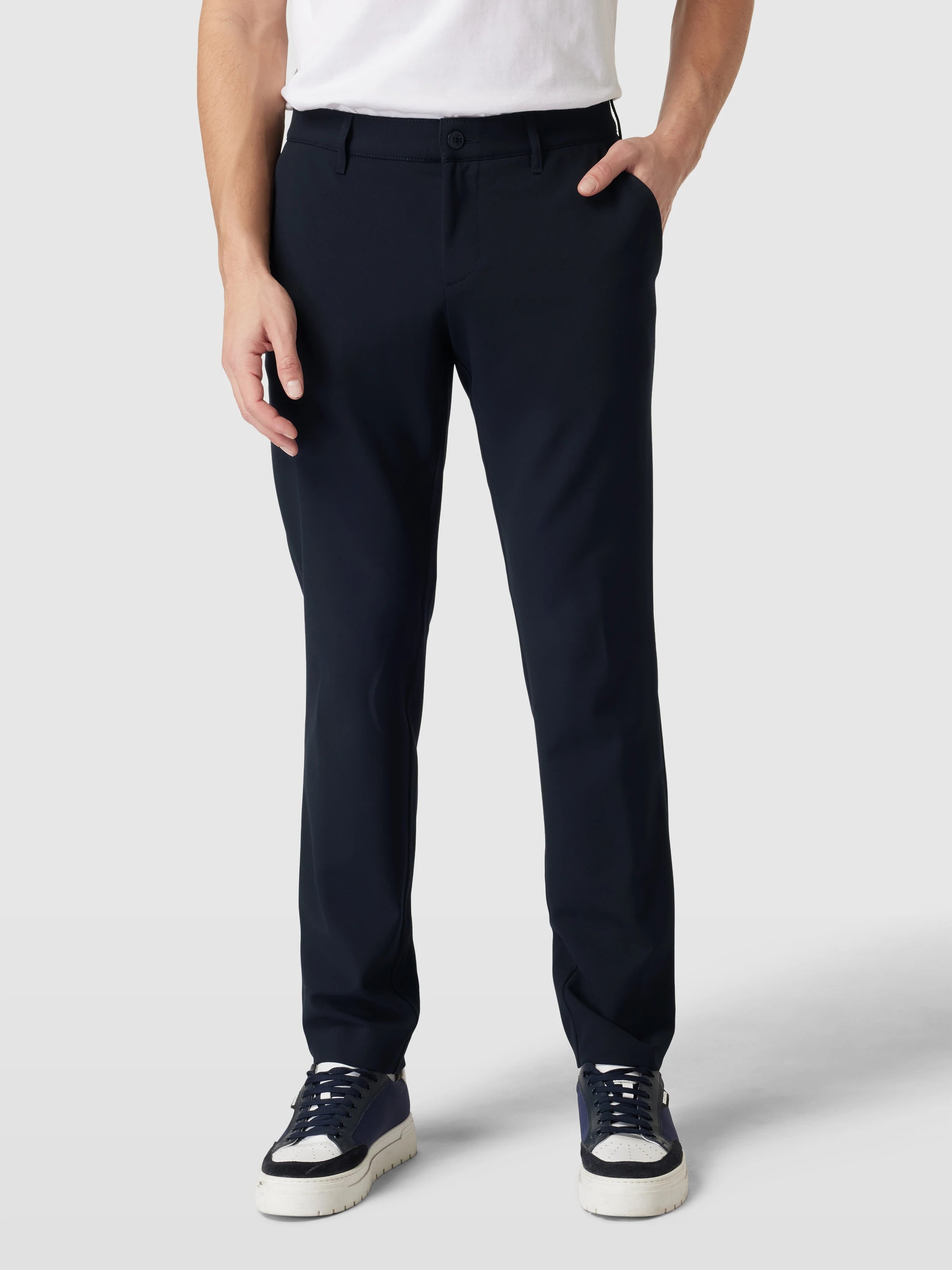 Ceramica Rob Slim Fit Stretch Blue Dress Pant - ALBERTO - Boutique Jacques International