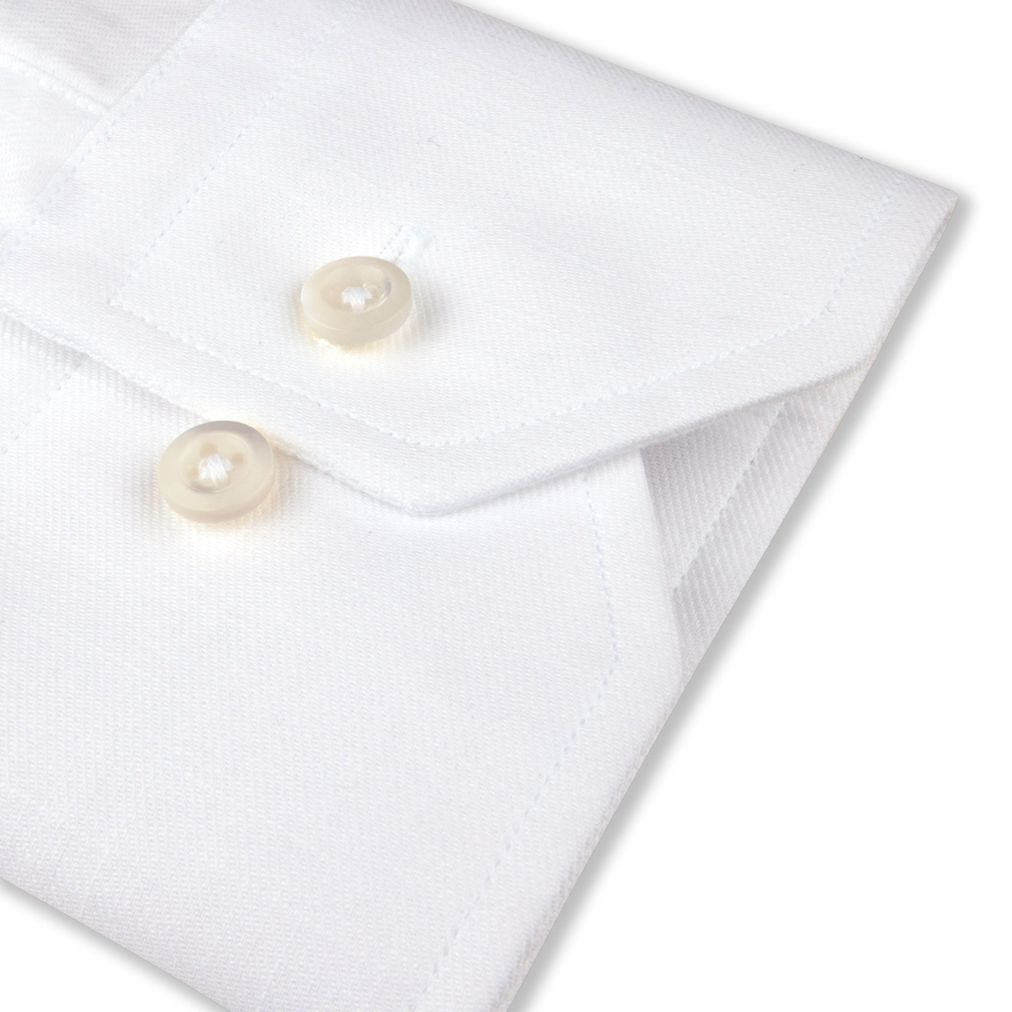 White Textured Twill Slimline Dress Shirt - Stenströms