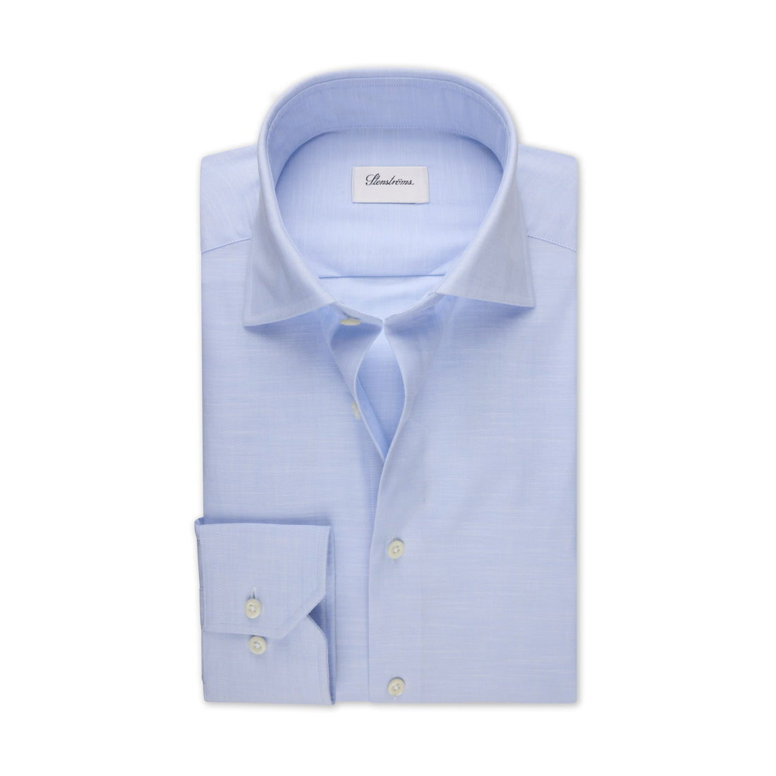 Blue Textured Twill Slimline Dress Shirt - Stenströms