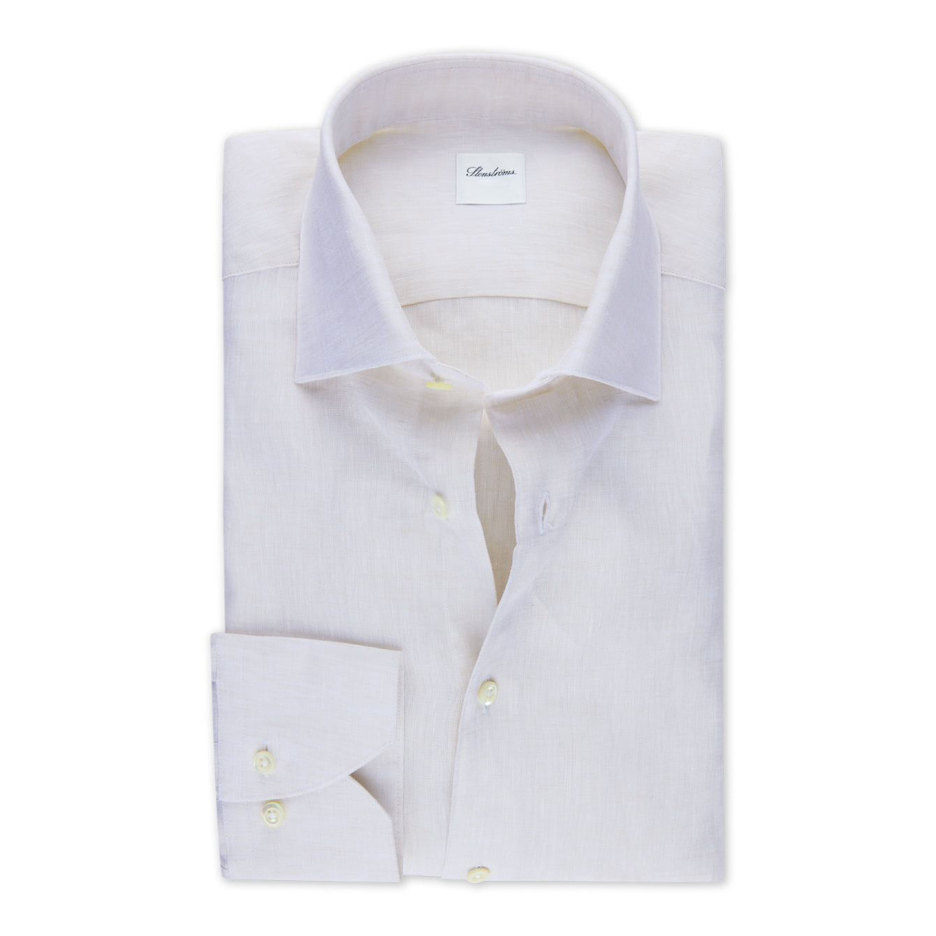 Off-White Linen Slimline Dress Shirt - Stenströms