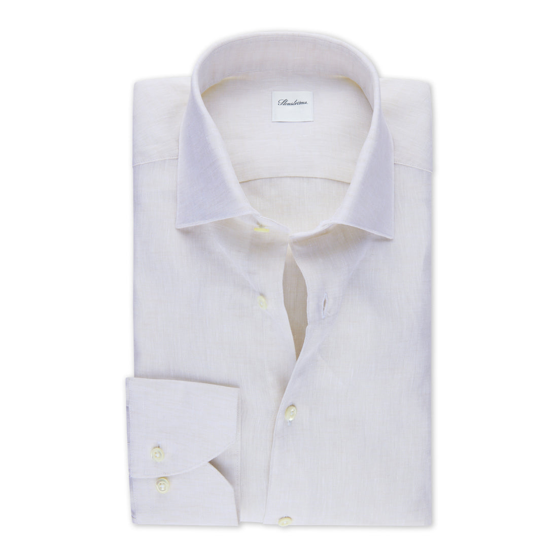 Off-White Linen Slimline Dress Shirt - Stenströms