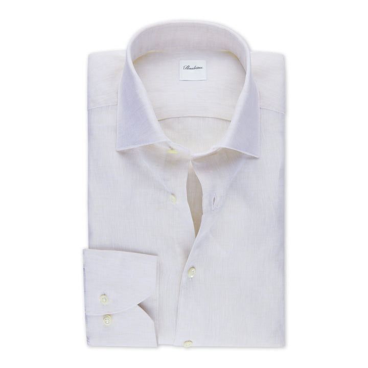 Off-White Linen Slimline Dress Shirt - Stenströms
