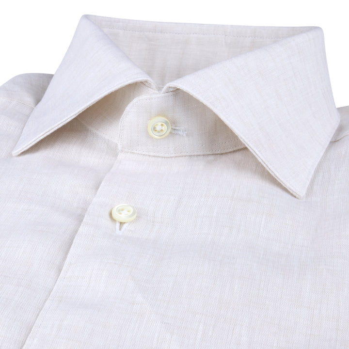 Off-White Linen Slimline Dress Shirt - Stenströms