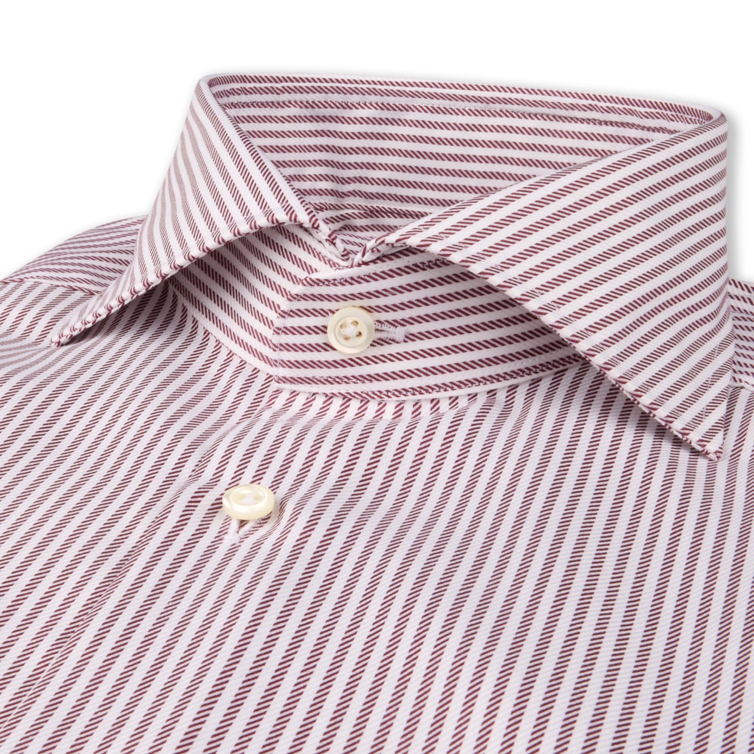 Burgundy Stripe Twill Slimline Shirt - Stenströms