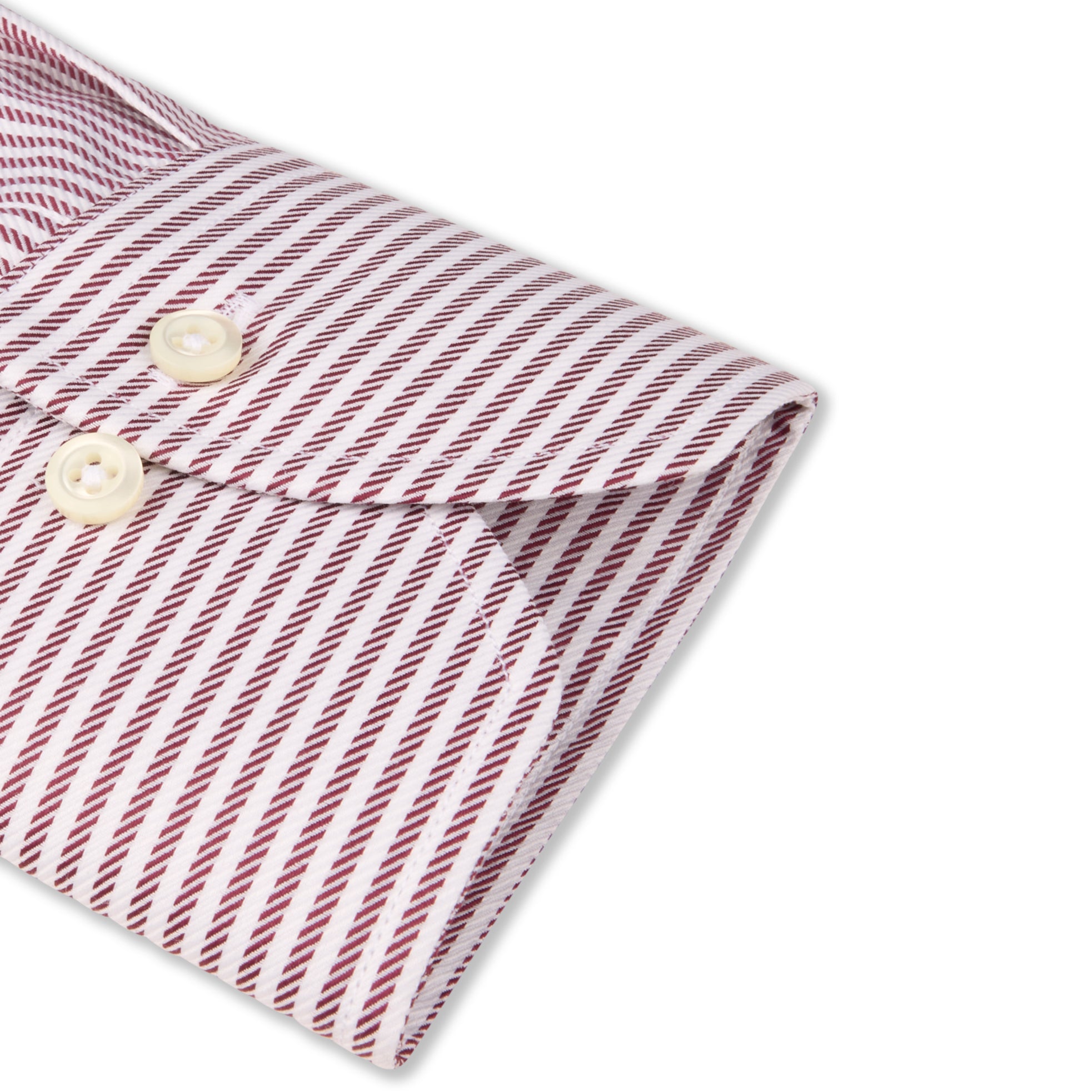 Burgundy Stripe Twill Slimline Shirt - Stenströms