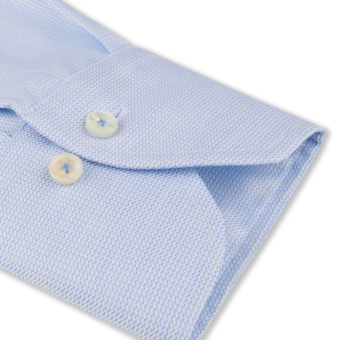 Light Blue Casual Slimline Cotton Twill Shirt - Stenströms