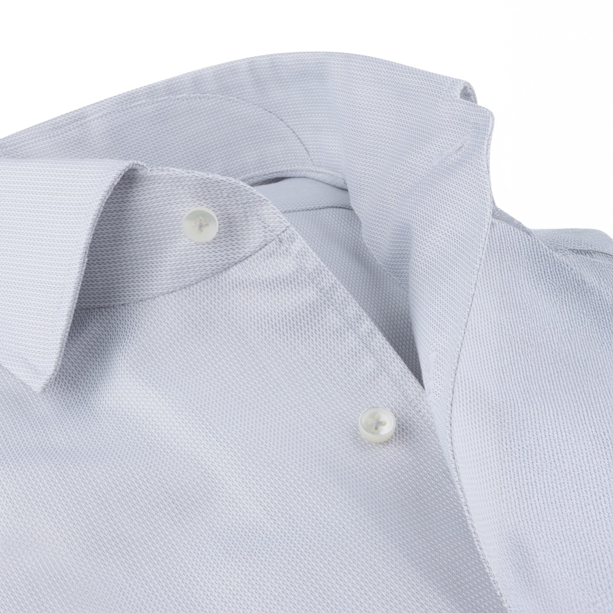 Light Gray Casual Slimline Cotton Twill Shirt - Stenströms