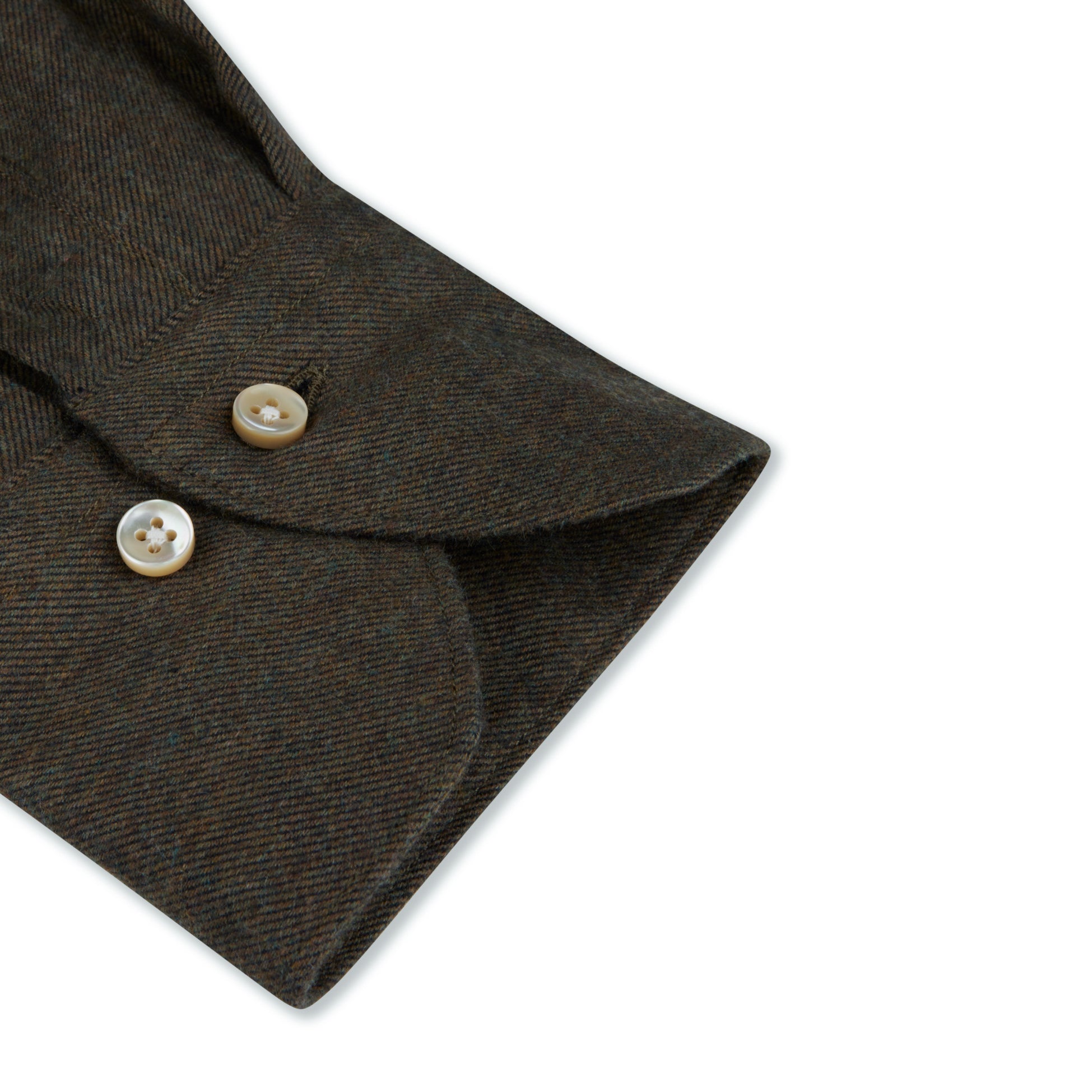 Dark Green Flannel Slimline Casual Shirt - Stenströms