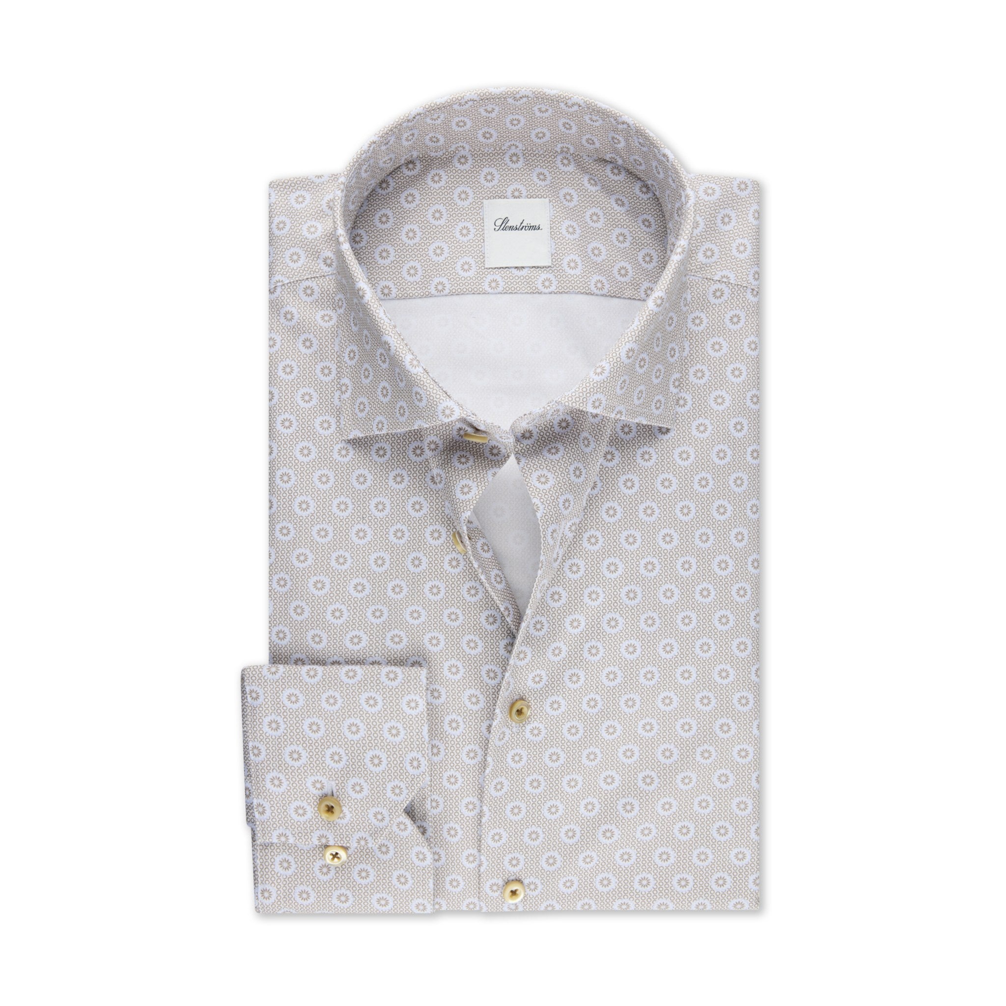 Beige Medallion Slimline Shirt - Stenströms