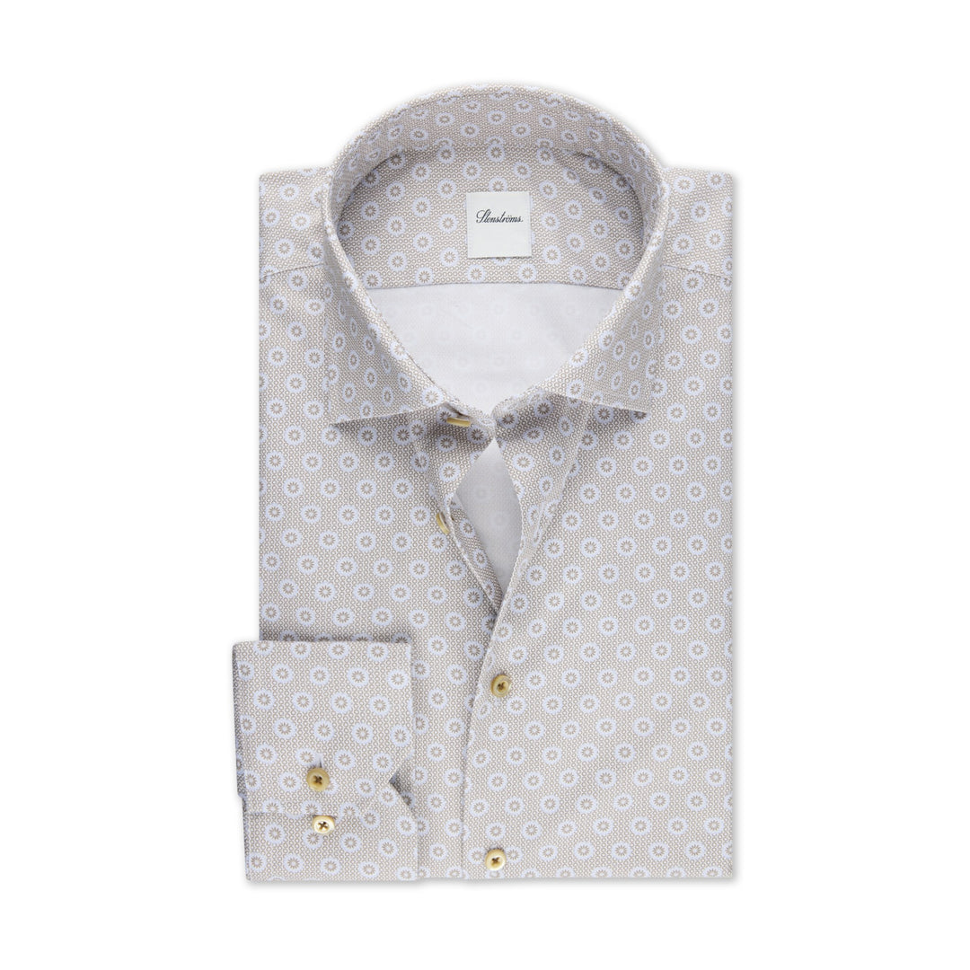 Beige Medallion Slimline Shirt - Stenströms