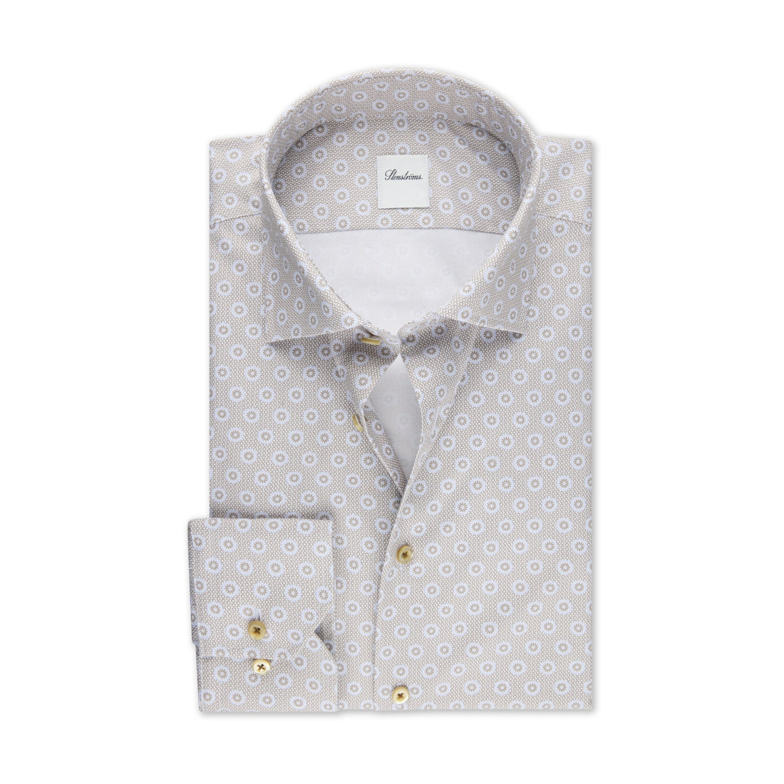 Beige Medallion Slimline Shirt - Stenströms