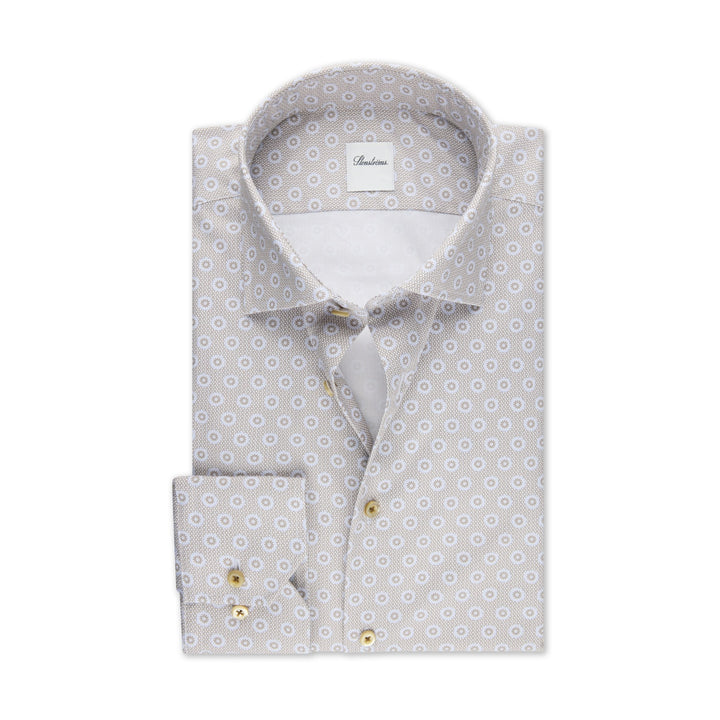 Beige Medallion Slimline Shirt - Stenströms