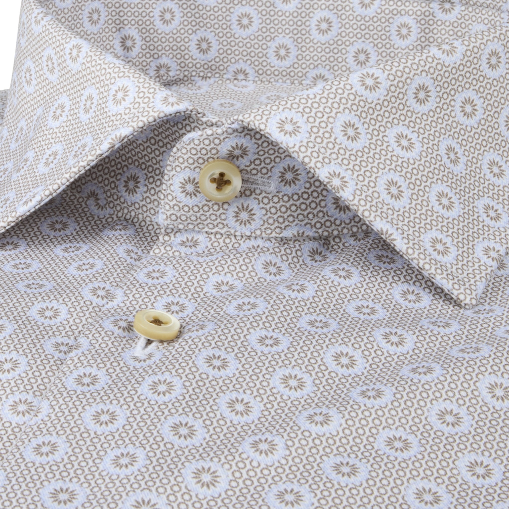 Beige Medallion Slimline Shirt - Stenströms