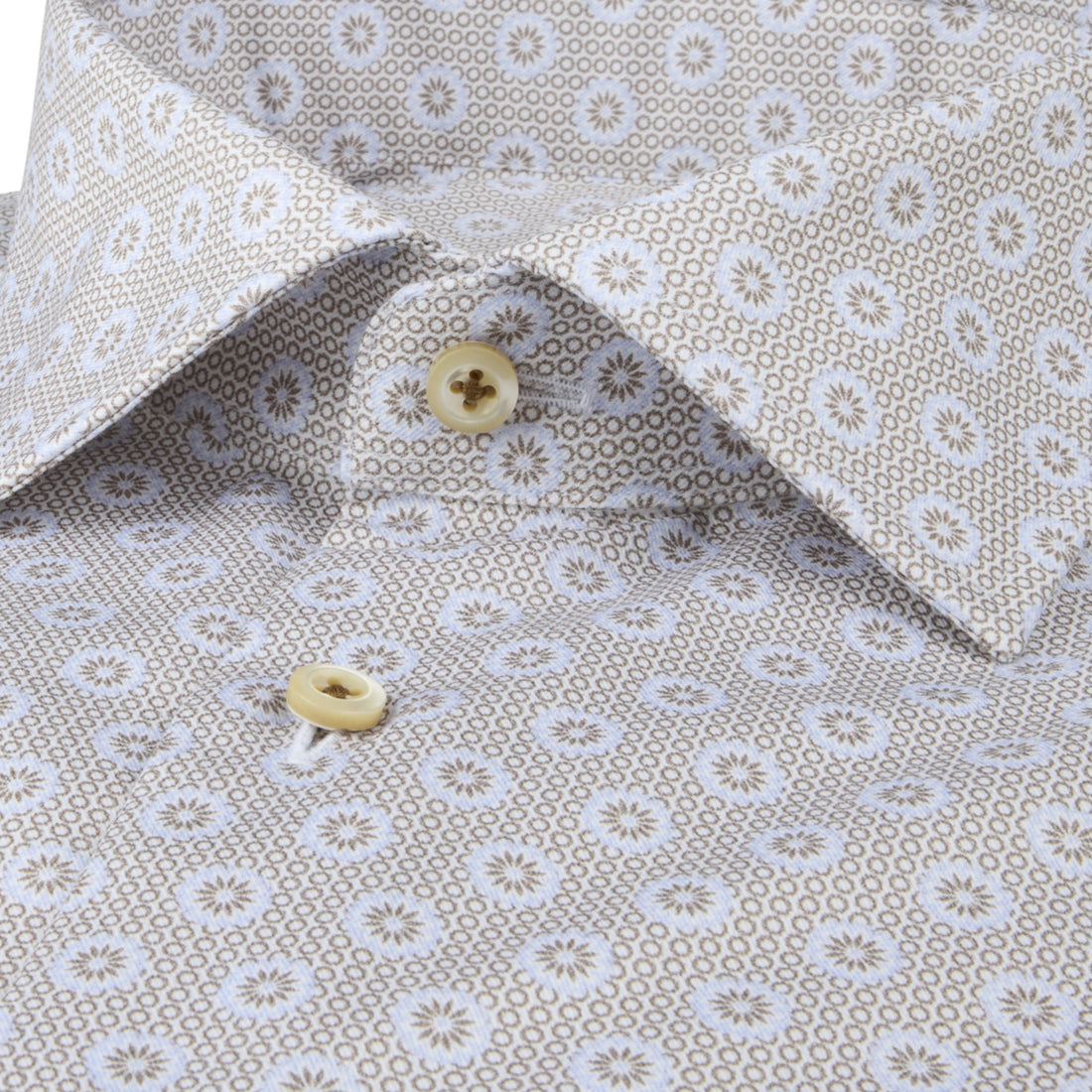 Beige Medallion Slimline Shirt - Stenströms