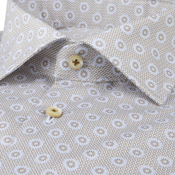 Beige Medallion Slimline Shirt - Stenströms