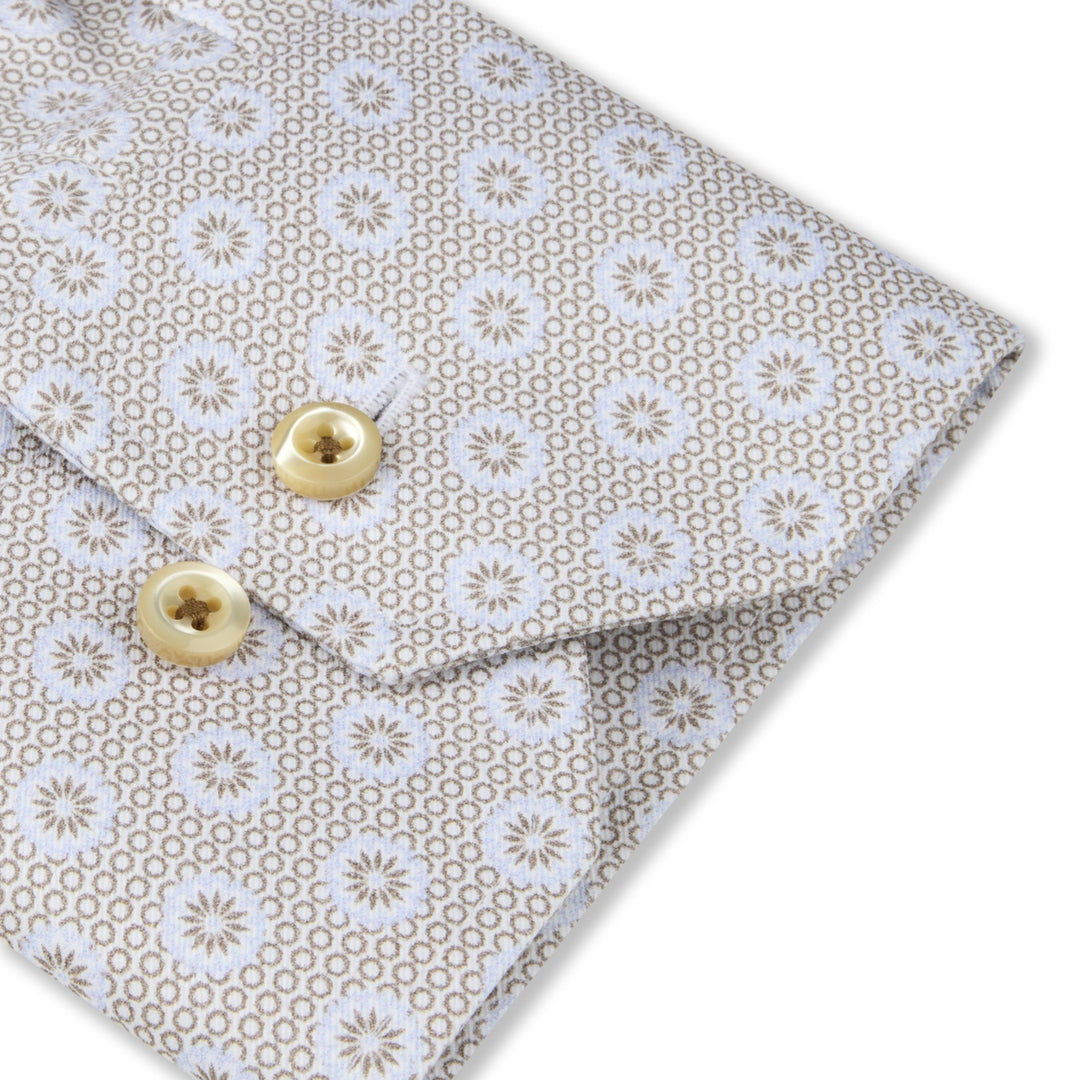 Beige Medallion Slimline Shirt - Stenströms