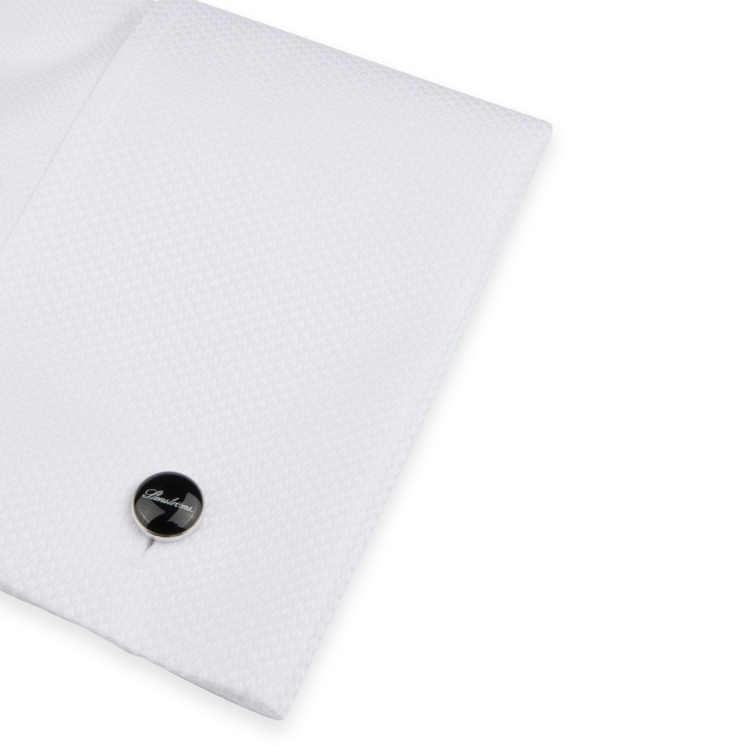 White Textured Cotton Fly-Front Slimline Tuxedo Shirt - Stenströms