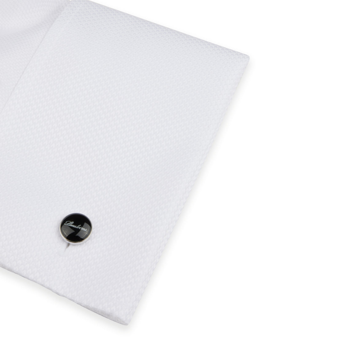 White Textured Cotton Fly-Front Slimline Tuxedo Shirt - Stenströms