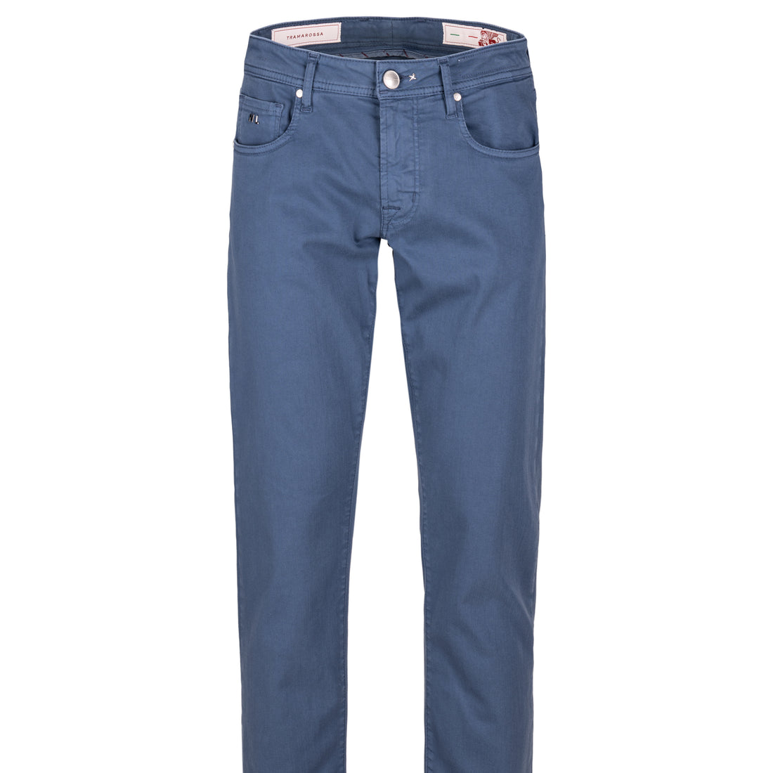 Cloud Blue Soft Dye Michelangelo Super-Stretch Five Pocket Pants - TRAMAROSSA - Boutique Jacques International