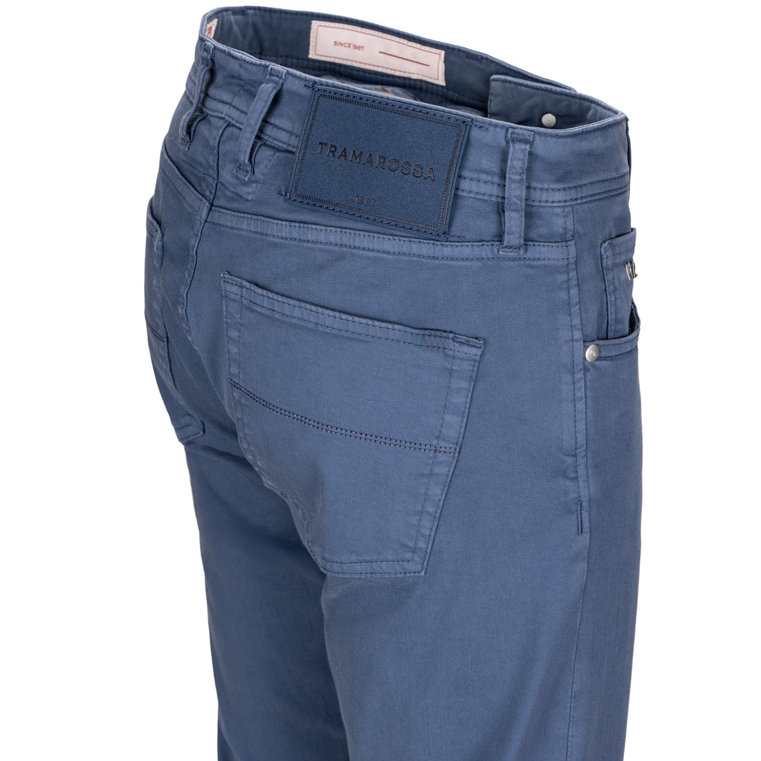 Cloud Blue Soft Dye Michelangelo Super-Stretch Five Pocket Pants - TRAMAROSSA - Boutique Jacques International