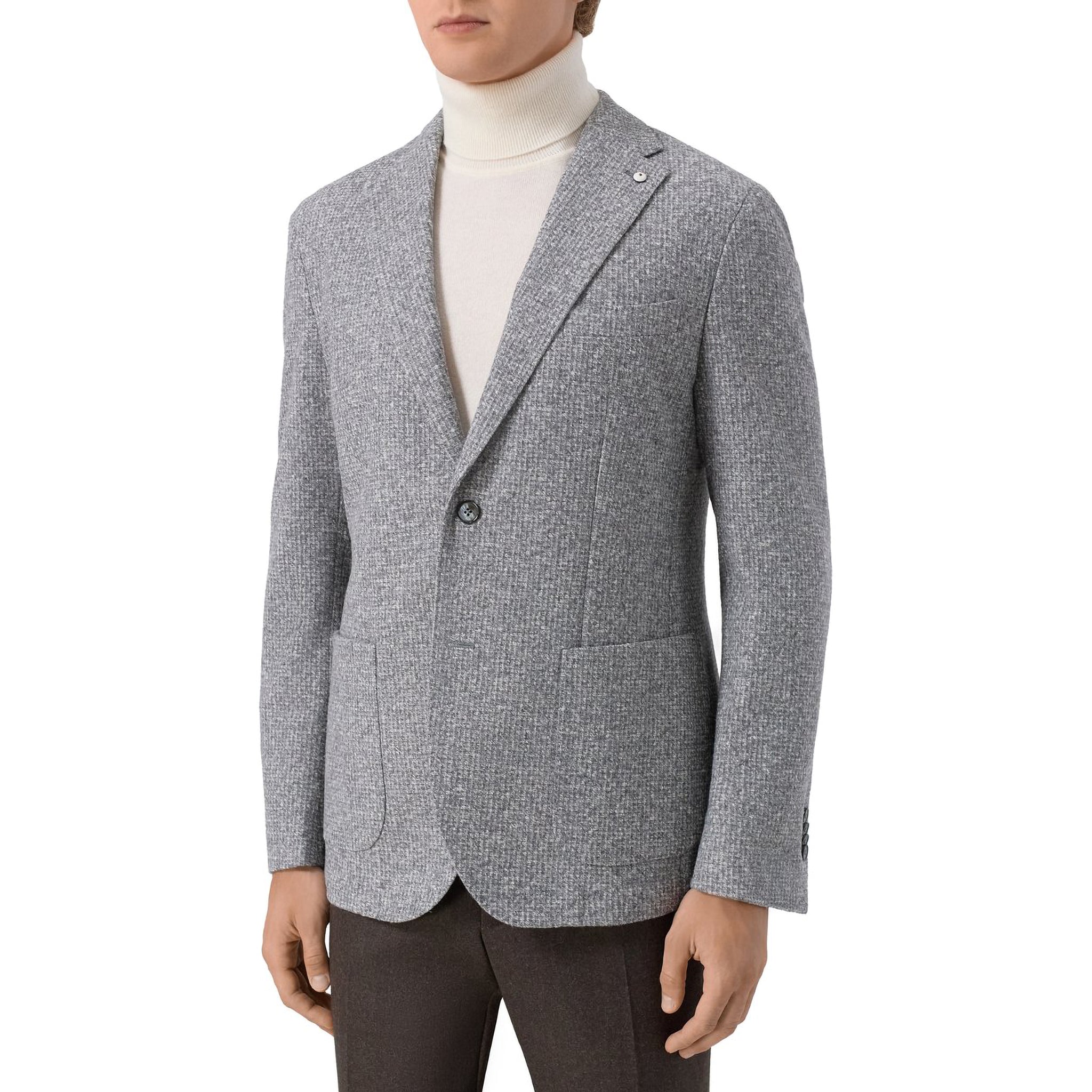 Gray Mélange Wool Jersey Unconstructed Contemporary Sport Jacket - L.B.M. 1911