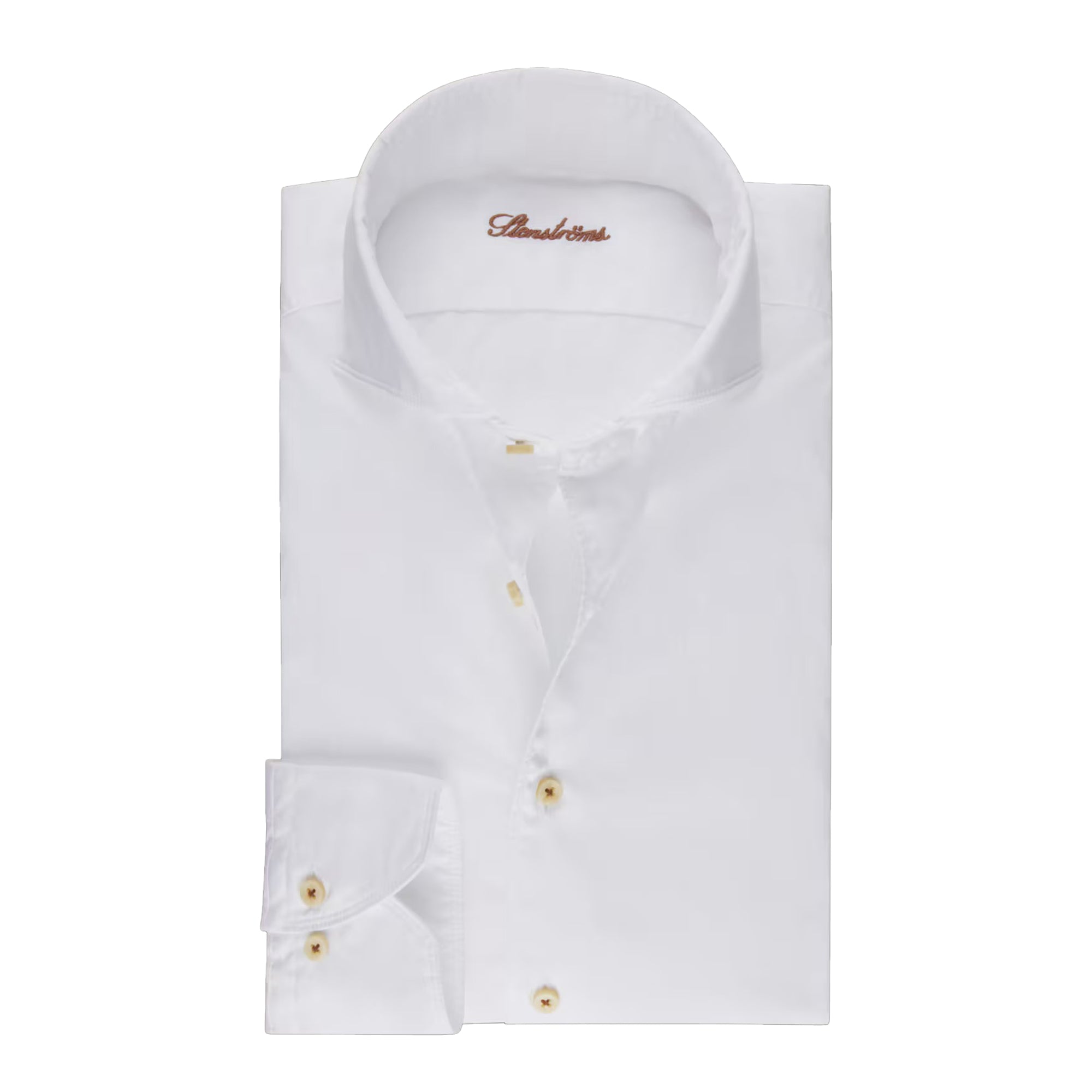 White Garment Wash Slimline Casual Shirt - Stenströms
