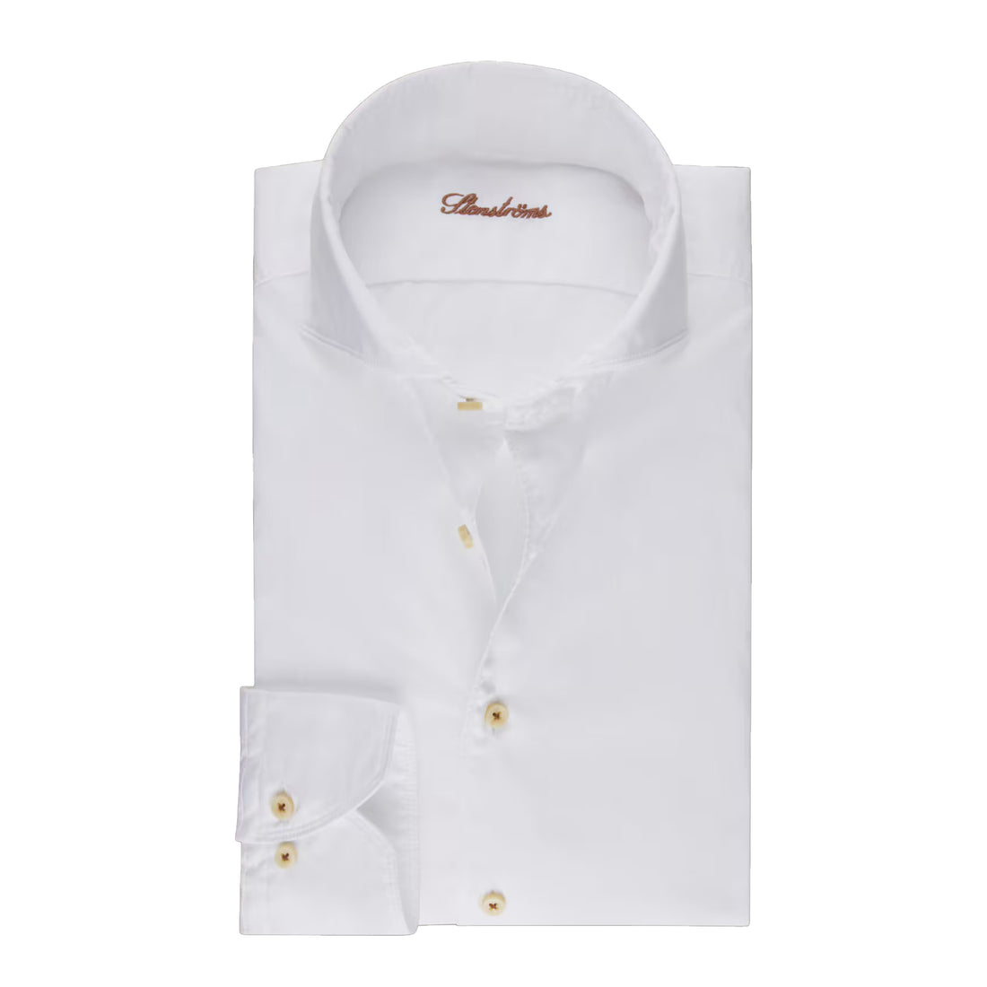 White Garment Wash Slimline Casual Shirt - Stenströms