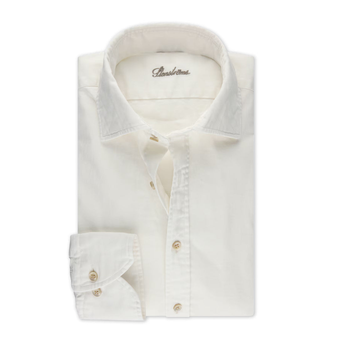 Off-White Denim Cotton-Stretch Slimline Casual Shirt - Stenströms