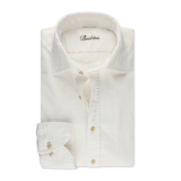 Off-White Denim Cotton-Stretch Slimline Casual Shirt - Stenströms