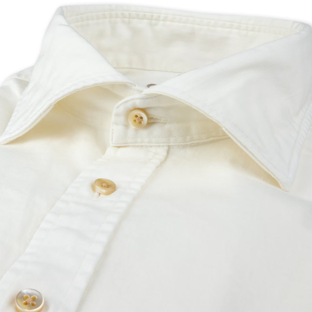 Off-White Denim Cotton-Stretch Slimline Casual Shirt - Stenströms