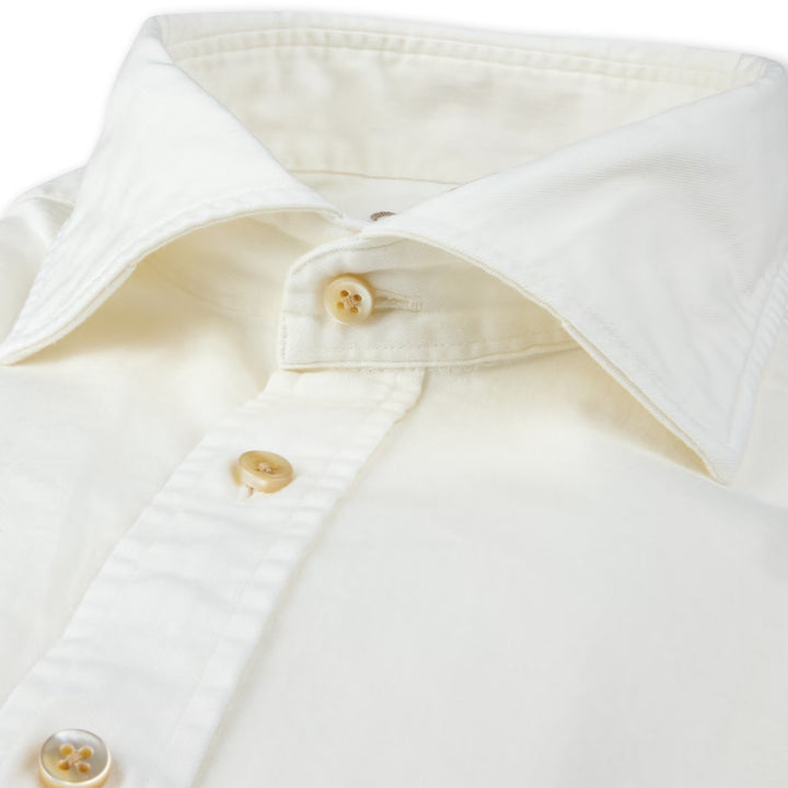 Off-White Denim Cotton-Stretch Slimline Casual Shirt - Stenströms