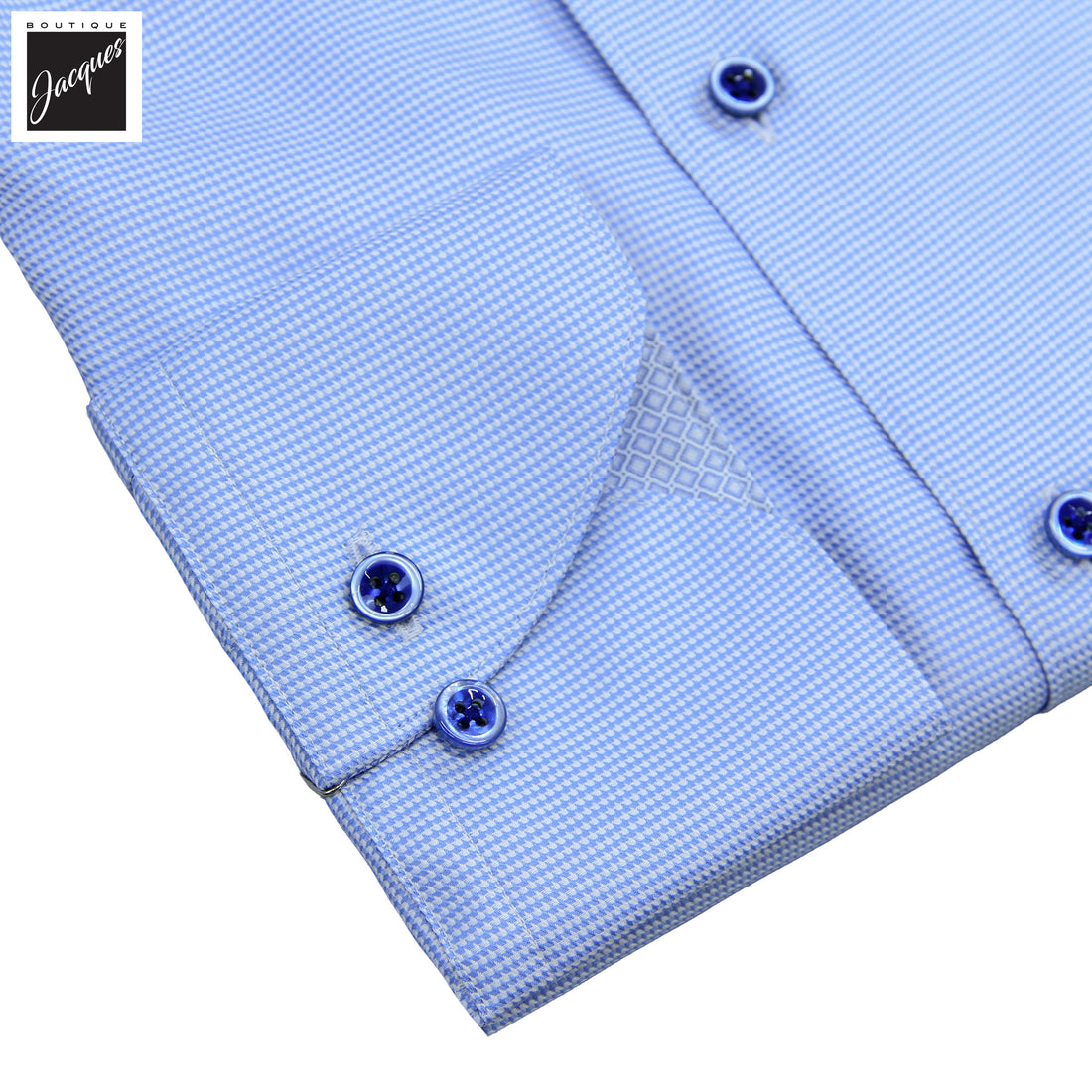 Blue Twill Slimline Shirt w/ Contrast - Stenströms - Boutique Jacques International