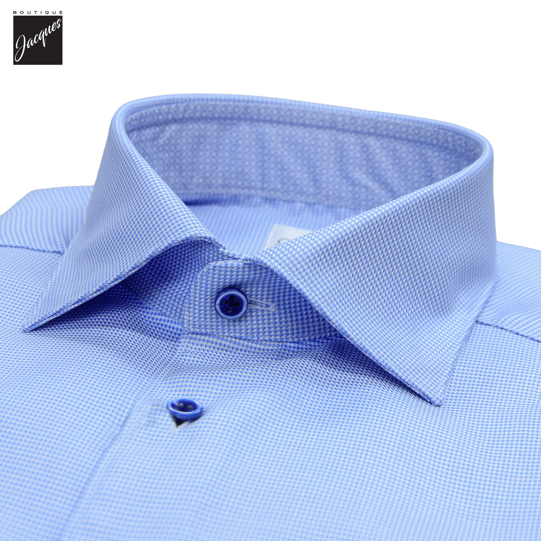 Blue Twill Slimline Shirt w/ Contrast - Stenströms - Boutique Jacques International