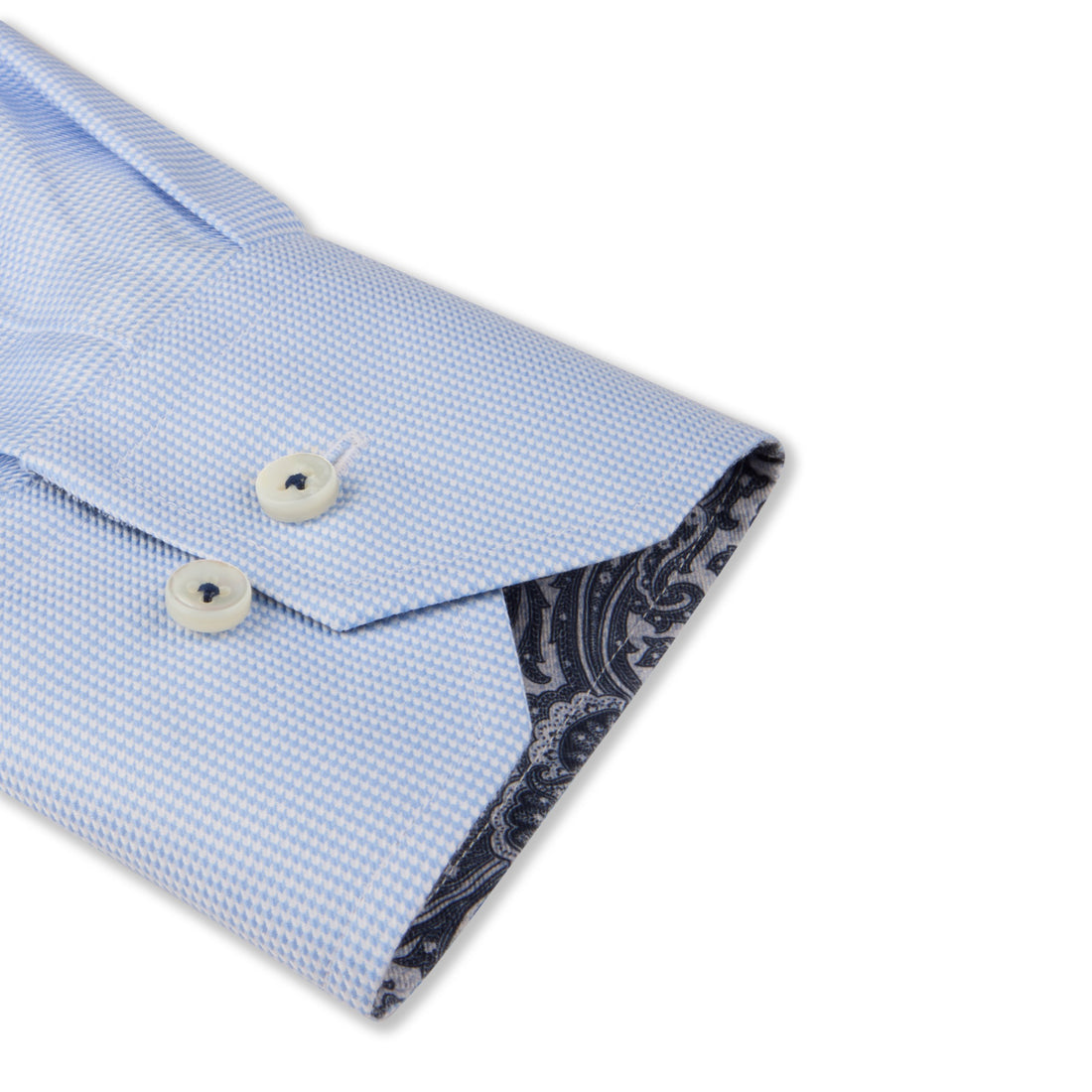 Blue Twill Slimline Shirt w/ Contrast - Stenströms