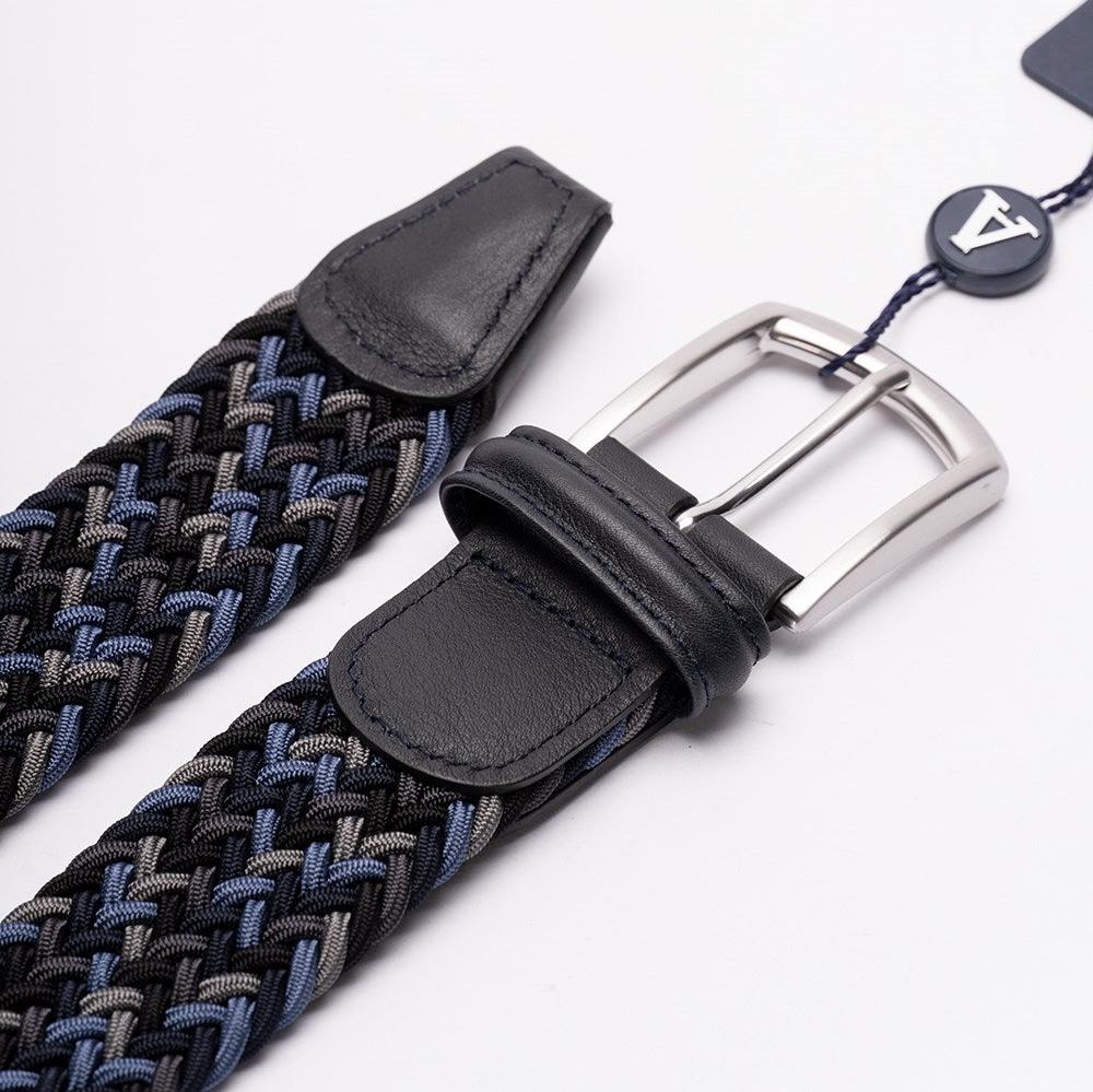 Blue Grey Woven Elastic Belt - Anderson's - Boutique Jacques International