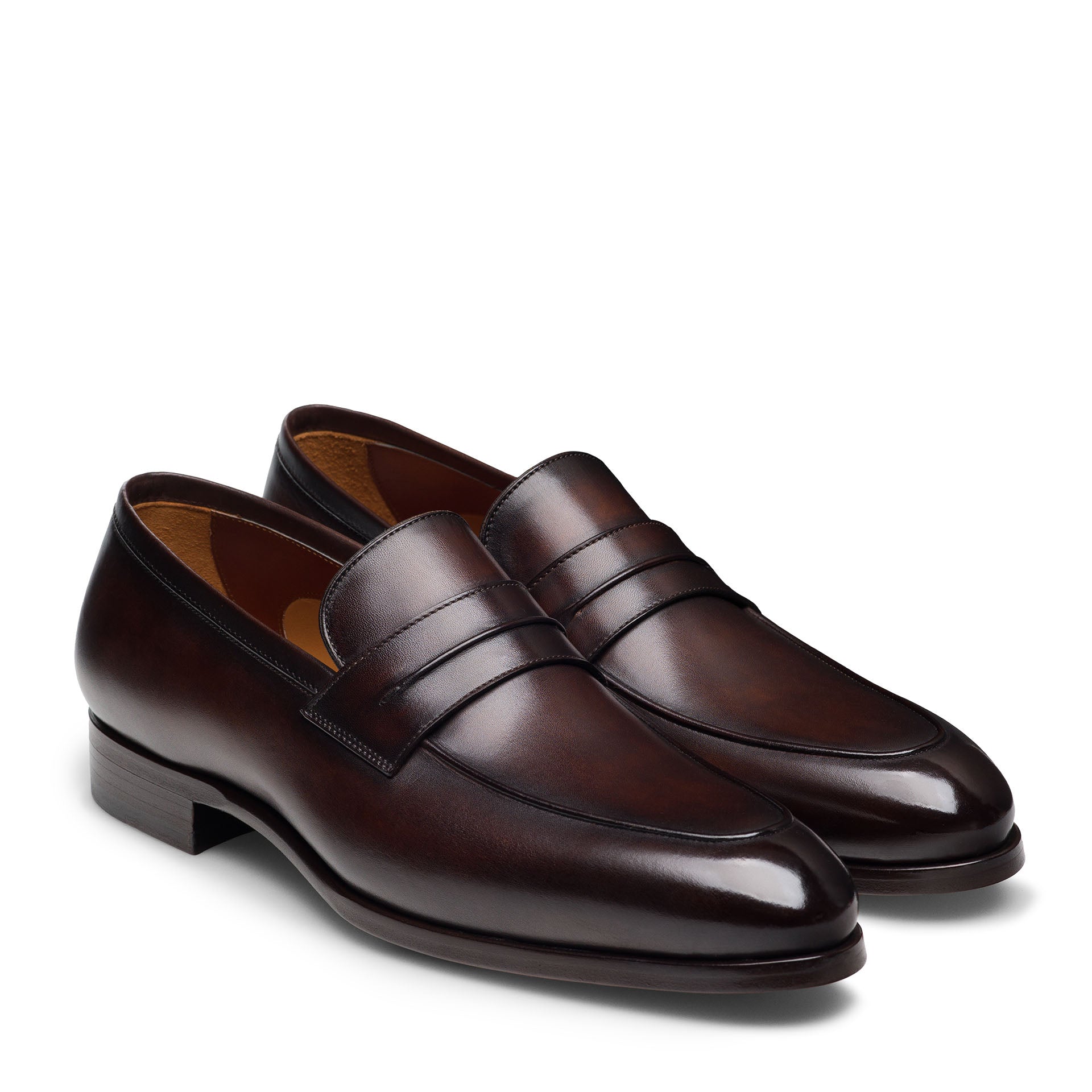 Cognac Brown Leather Marquis Seleccion Penny Loafer Shoes - Magnanni - Boutique Jacques International