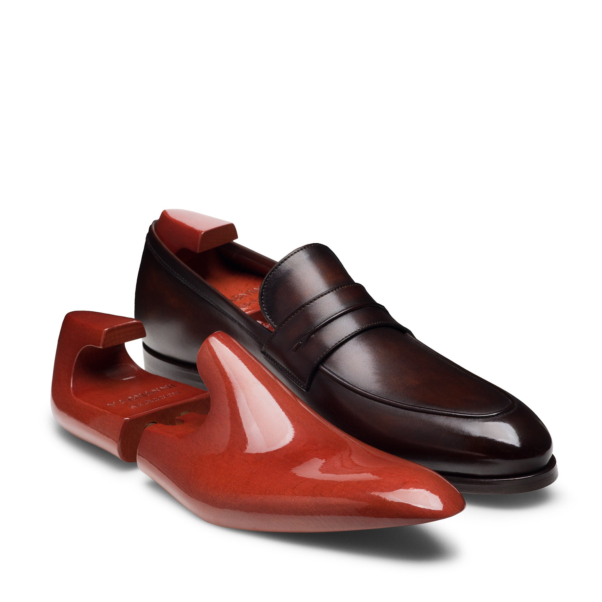 Cognac Brown Leather Marquis Seleccion Penny Loafer Shoes - Magnanni - Boutique Jacques International