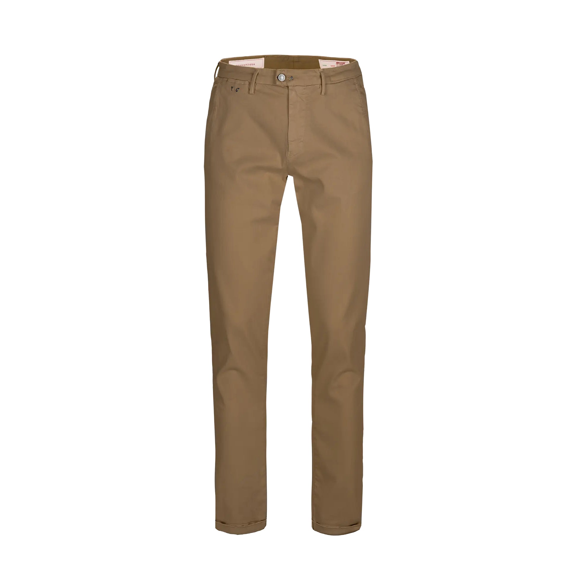 Tobacco Soft Dye Luis Slim Fit Super-Stretch Chino Pants - TRAMAROSSA