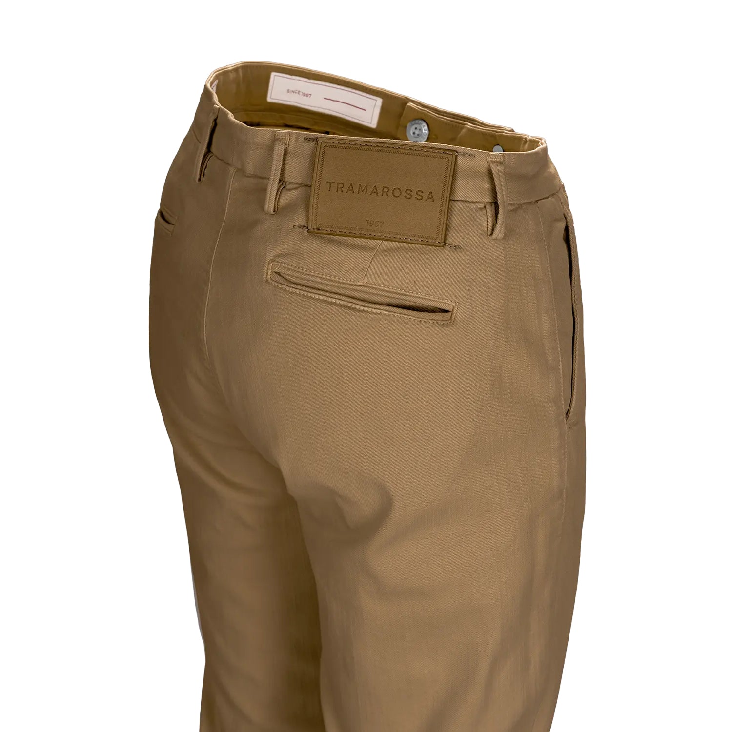Tobacco Soft Dye Luis Slim Fit Super-Stretch Chino Pants - TRAMAROSSA